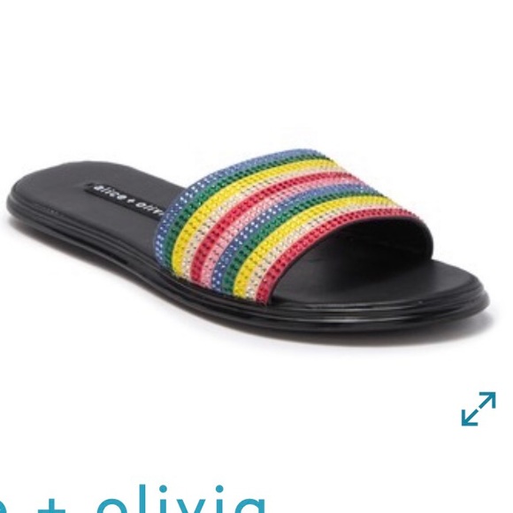 Alice & Olivia rainbow slides New in Box - Picture 2 of 7